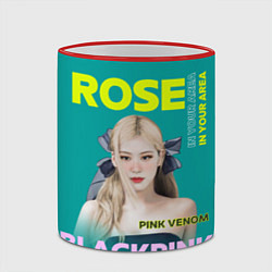 Кружка 3D Rose - девушка певица из группы Blackpink, цвет: 3D-красный кант — фото 2