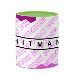 Кружка 3D Hitman pro gaming по-горизонтали, цвет: 3D-белый + светло-зеленый — фото 2