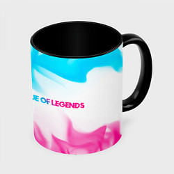 Кружка 3D League of Legends neon gradient style по-горизонта, цвет: 3D-белый + черный