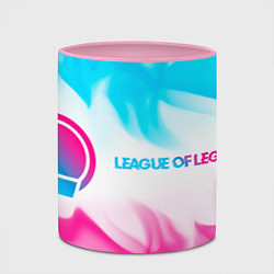 Кружка 3D League of Legends neon gradient style по-горизонта, цвет: 3D-белый + розовый — фото 2