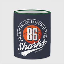 Кружка 3D Basketball sharks, цвет: 3D-зеленый кант — фото 2