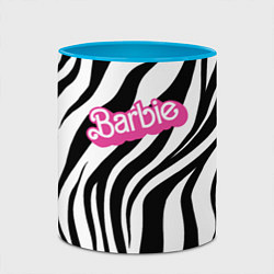 Кружка 3D Ретро Барби - паттерн полосок зебры, цвет: 3D-белый + небесно-голубой — фото 2