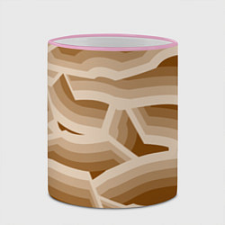 Кружка 3D Кофейные линии, цвет: 3D-розовый кант — фото 2