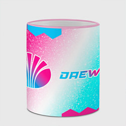 Кружка 3D Daewoo neon gradient style по-горизонтали, цвет: 3D-розовый кант — фото 2