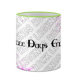 Кружка 3D Three Days Grace rock legends по-горизонтали, цвет: 3D-светло-зеленый кант — фото 2