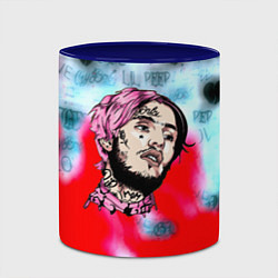 Кружка 3D Lil peep steel rap, цвет: 3D-белый + синий — фото 2