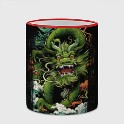 Кружка 3D Зеленый дракон символ года, цвет: 3D-красный кант — фото 2