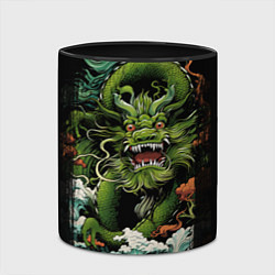 Кружка 3D Зеленый дракон символ года, цвет: 3D-белый + черный — фото 2