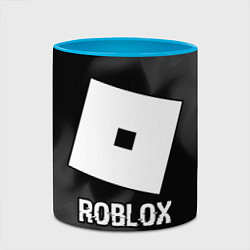 Кружка 3D Roblox glitch на темном фоне, цвет: 3D-белый + небесно-голубой — фото 2