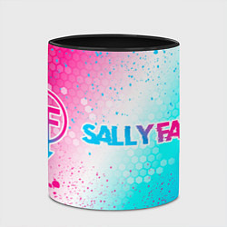 Кружка 3D Sally Face neon gradient style по-горизонтали, цвет: 3D-белый + черный — фото 2