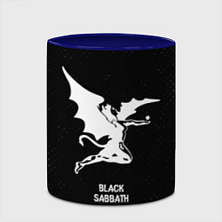 Кружка 3D Black Sabbath glitch на темном фоне, цвет: 3D-белый + синий — фото 2