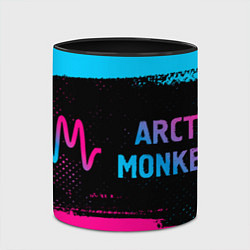 Кружка 3D Arctic Monkeys - neon gradient по-горизонтали, цвет: 3D-белый + черный — фото 2