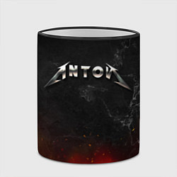 Кружка 3D Антон в стиле металлика - огонь и искры, цвет: 3D-черный кант — фото 2