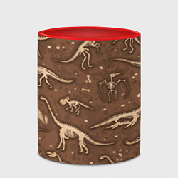 Кружка 3D Dinosaurs bones, цвет: 3D-белый + красный — фото 2