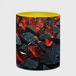 Кружка 3D Красные и черные плиты, цвет: 3D-белый + желтый — фото 2