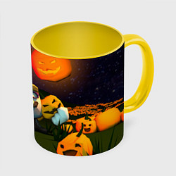 Кружка 3D Гарибальди Хэллоуин, цвет: 3D-белый + желтый