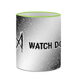 Кружка 3D Watch Dogs glitch на светлом фоне по-горизонтали, цвет: 3D-светло-зеленый кант — фото 2