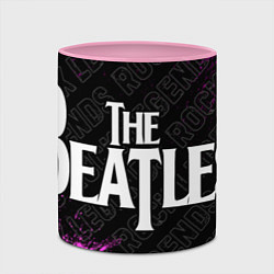 Кружка 3D The Beatles rock legends по-горизонтали, цвет: 3D-белый + розовый — фото 2