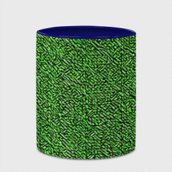 Кружка 3D Чёрные и зелёные мазки, цвет: 3D-белый + синий — фото 2