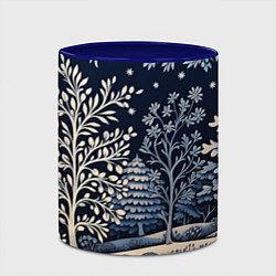 Кружка 3D Ледяные узоры нового года, цвет: 3D-белый + синий — фото 2