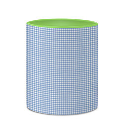 Кружка 3D Клеточка голубая с белым, цвет: 3D-белый + светло-зеленый — фото 2