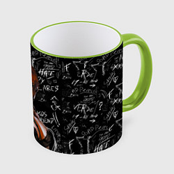 Кружка 3D Makima - Chainsaw man, цвет: 3D-светло-зеленый кант