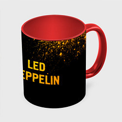 Кружка 3D Led Zeppelin - gold gradient по-горизонтали, цвет: 3D-белый + красный