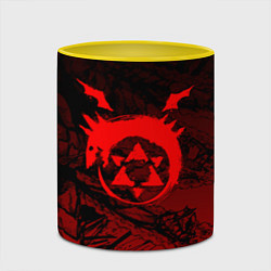 Кружка 3D Красный знак уроборос - Стальной алхимик, цвет: 3D-белый + желтый — фото 2