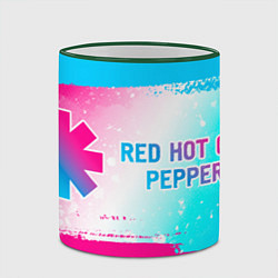 Кружка 3D Red Hot Chili Peppers neon gradient style по-гориз, цвет: 3D-зеленый кант — фото 2