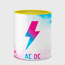 Кружка 3D AC DC neon gradient style, цвет: 3D-белый + желтый — фото 2