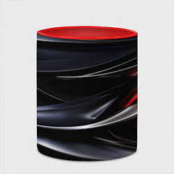 Кружка 3D Black red abstract, цвет: 3D-белый + красный — фото 2