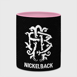 Кружка 3D Nickelback glitch на темном фоне, цвет: 3D-белый + розовый — фото 2