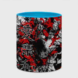 Кружка 3D Японский стиль иероглифы, цвет: 3D-белый + небесно-голубой — фото 2