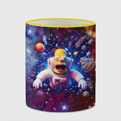 Кружка 3D Homer Simpson in space - ai art, цвет: 3D-желтый кант — фото 2