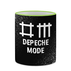 Кружка 3D Depeche Mode glitch на темном фоне, цвет: 3D-светло-зеленый кант — фото 2