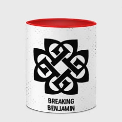 Кружка 3D Breaking Benjamin glitch на светлом фоне, цвет: 3D-белый + красный — фото 2