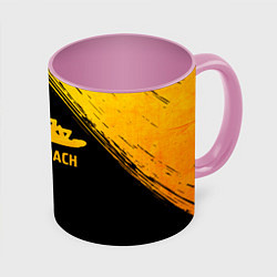 Кружка 3D Papa Roach - gold gradient, цвет: 3D-белый + розовый