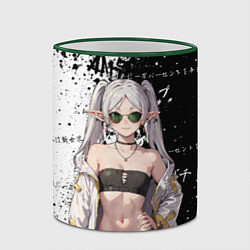Кружка 3D Фрирен в современном времени, цвет: 3D-зеленый кант — фото 2