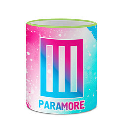 Кружка 3D Paramore neon gradient style, цвет: 3D-светло-зеленый кант — фото 2