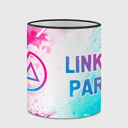 Кружка 3D Linkin Park neon gradient style по-горизонтали, цвет: 3D-черный кант — фото 2