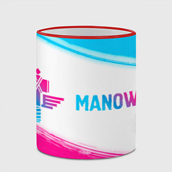 Кружка 3D Manowar neon gradient style по-горизонтали, цвет: 3D-красный кант — фото 2