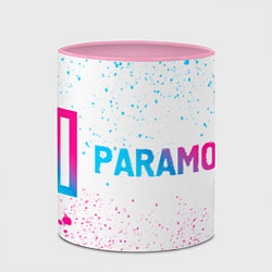 Кружка 3D Paramore neon gradient style по-горизонтали, цвет: 3D-белый + розовый — фото 2