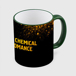 Кружка 3D My Chemical Romance - gold gradient по-горизонтали, цвет: 3D-зеленый кант