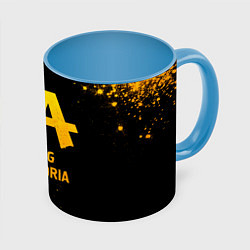 Кружка 3D Asking Alexandria - gold gradient, цвет: 3D-белый + небесно-голубой