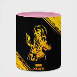 Кружка 3D Iron Maiden - gold gradient, цвет: 3D-белый + розовый — фото 2