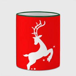 Кружка 3D Рождественский олень Red and white, цвет: 3D-зеленый кант — фото 2