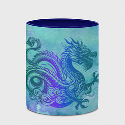 Кружка 3D Бирюзовый дракон узор, цвет: 3D-белый + синий — фото 2