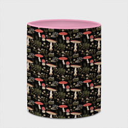 Кружка 3D Goblincore - мухоморы, цвет: 3D-белый + розовый — фото 2