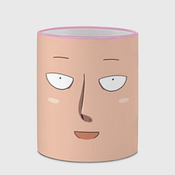 Кружка 3D Ван панч мен улыбочка Сайтама, цвет: 3D-розовый кант — фото 2