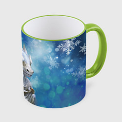 Кружка 3D Зимний дракон, цвет: 3D-светло-зеленый кант